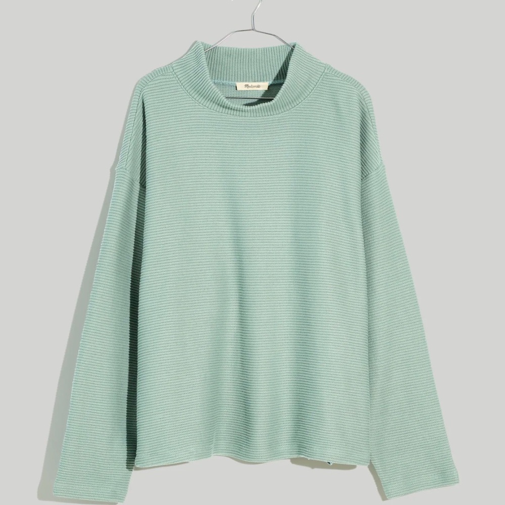 NWT Madewell Funnelneck Top in Frosted Sage